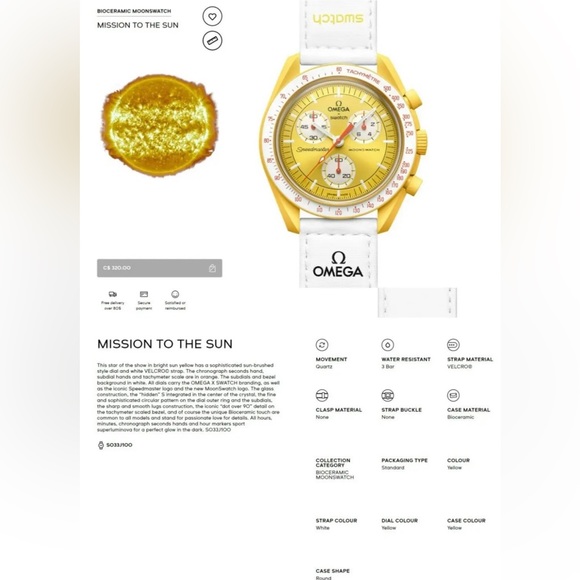 Omega X Swatch Bioceramic Moonswatch Mission to Sun - Picture 10 of 12